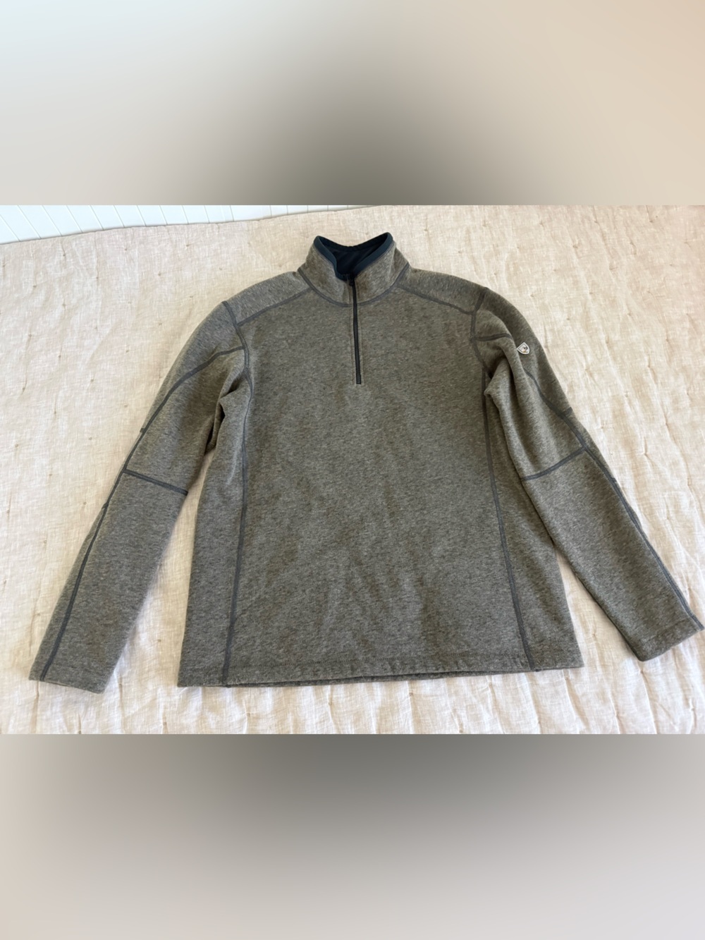 Kuhl Revel 1/4 Zip Sweater Brown Outdoor Hiking Performance Fleece Size Large
